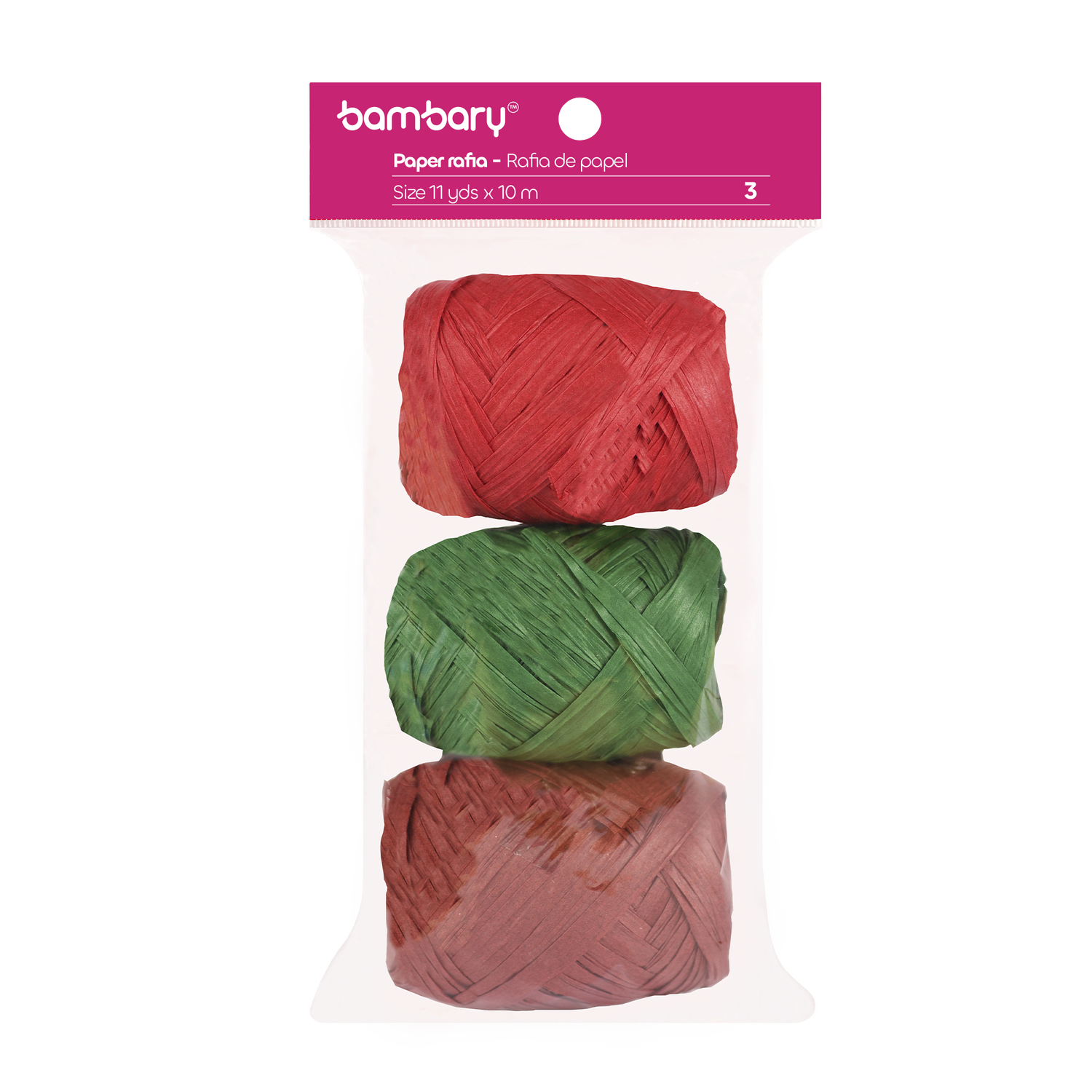 Paper Raffia 3,5 cm x 10 m Bag x 3 Unt Multicolor Sets