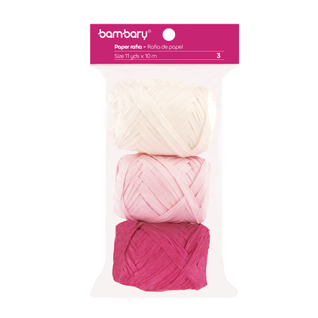 Paper Raffia 3,5 cm x 10 m Bag x 3 Unt Multicolor Sets
