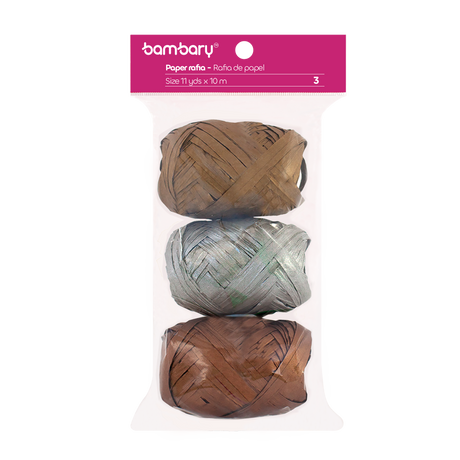 Paper Raffia 3,5 cm x 10 m Bag x 3 Unt Multicolor Sets