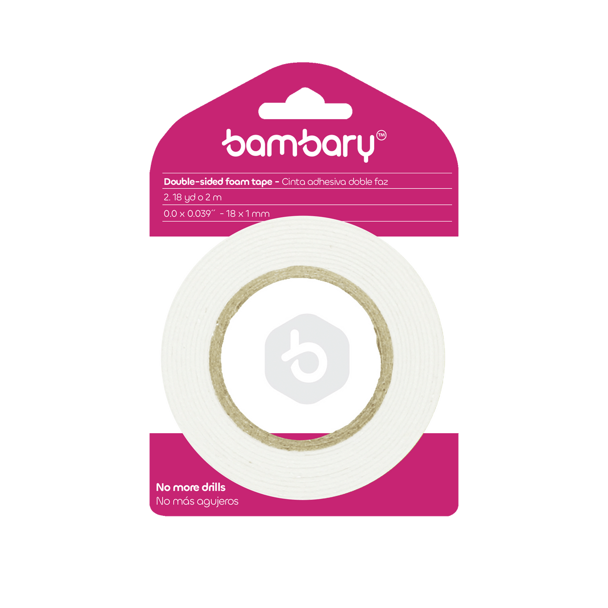 Double Sided Adhesive Foam Tape 18 mm x 2 m x 1 mm
