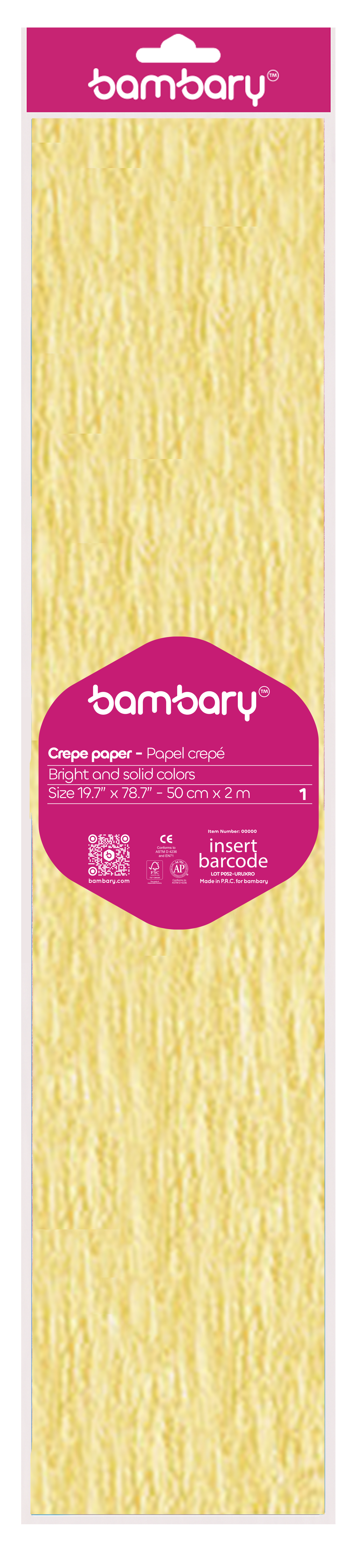 Metallic Crepe Paper 50 cm x 2 m Bag