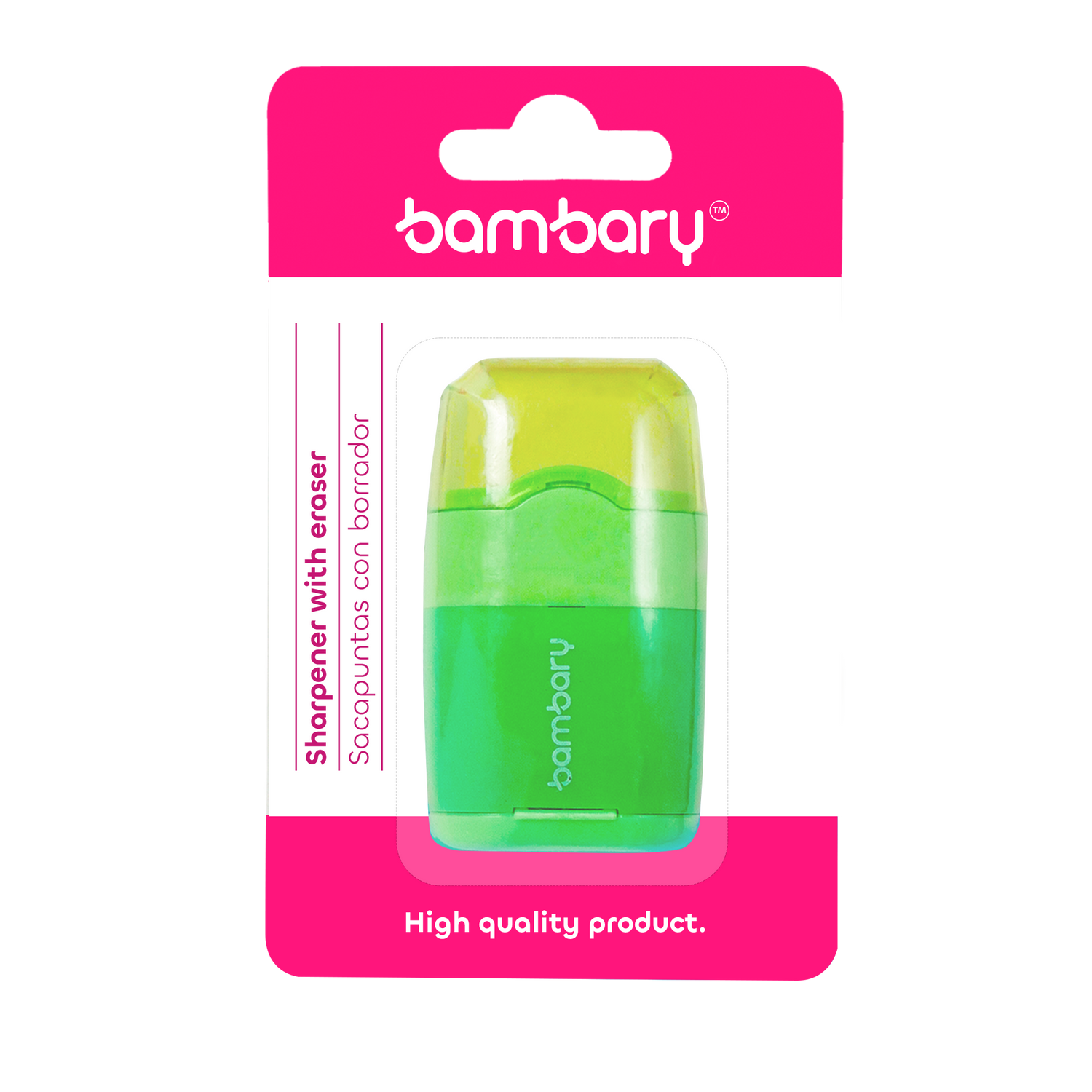 Plastic Sharpener 2 Holes With Deposit With White Eraser Bli 1 unt