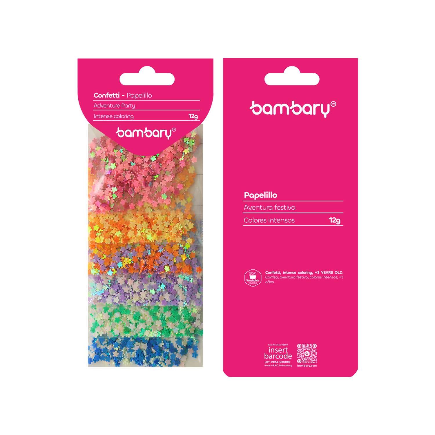 Mini confetti 2g/bag - 6 bags/card