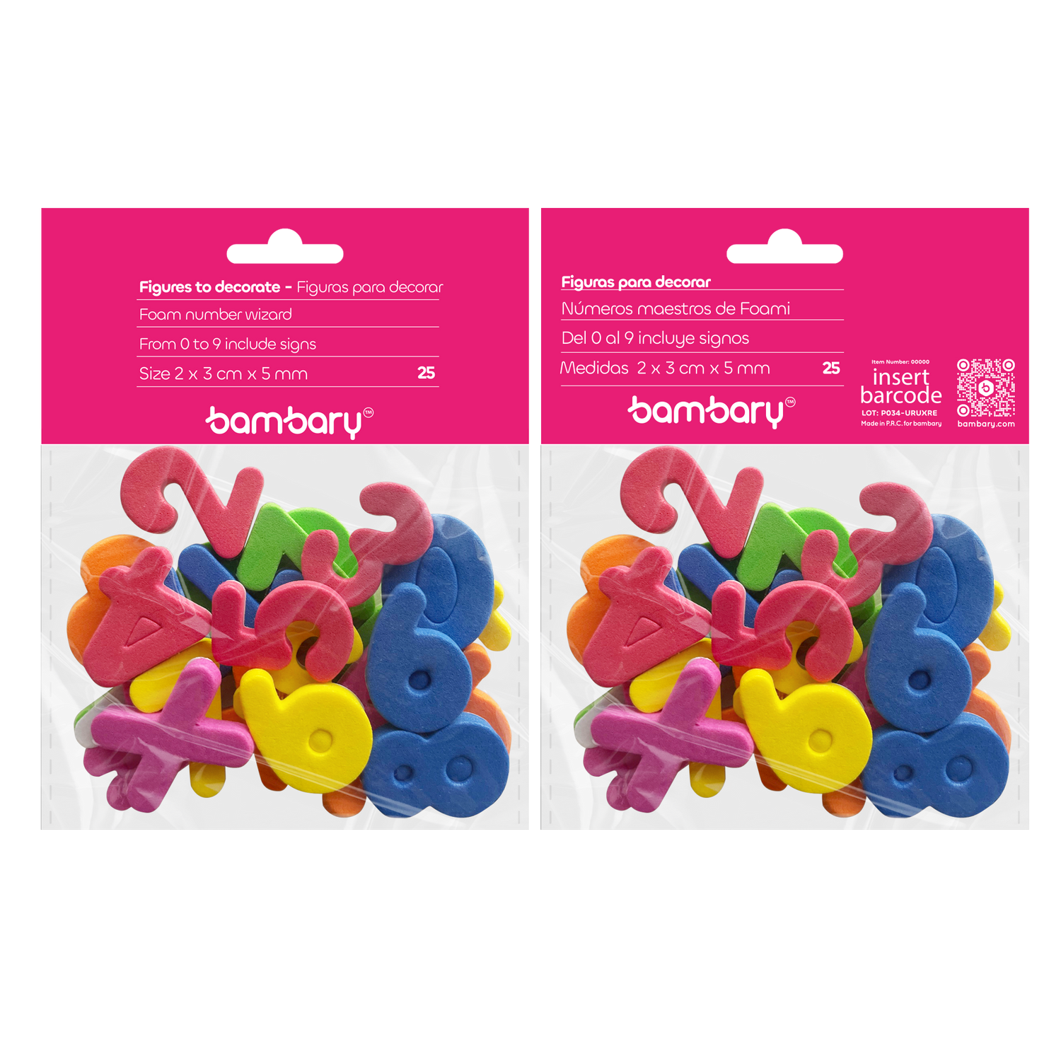 Eva foam figures - numbres - 25 pcs