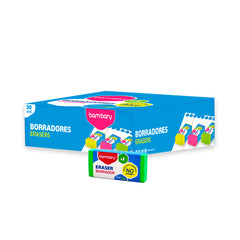 Color Assorted Eraser Size 20X54X10 mm TPR PB Box 30 Unt - Bambary