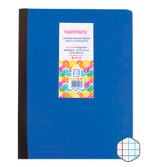 Student Composition Notebook 24 8x19 1 cm 56 GSM 100 SH Graph Lines Polycover - Bambary