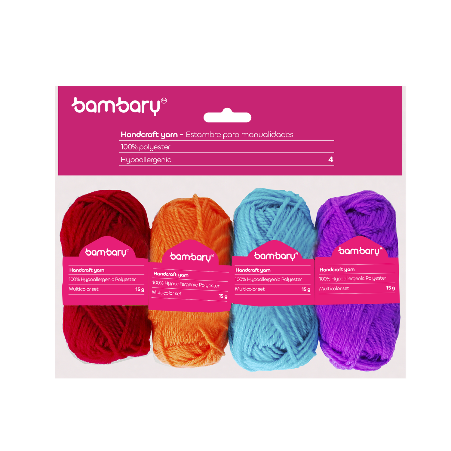 Acrylic Knitting Yarn Set 15 gr x 4 unt