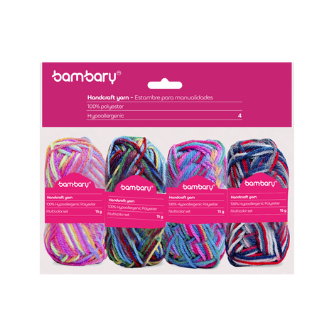 Acrylic Knitting Yarn Set 15 gr x 4 unt
