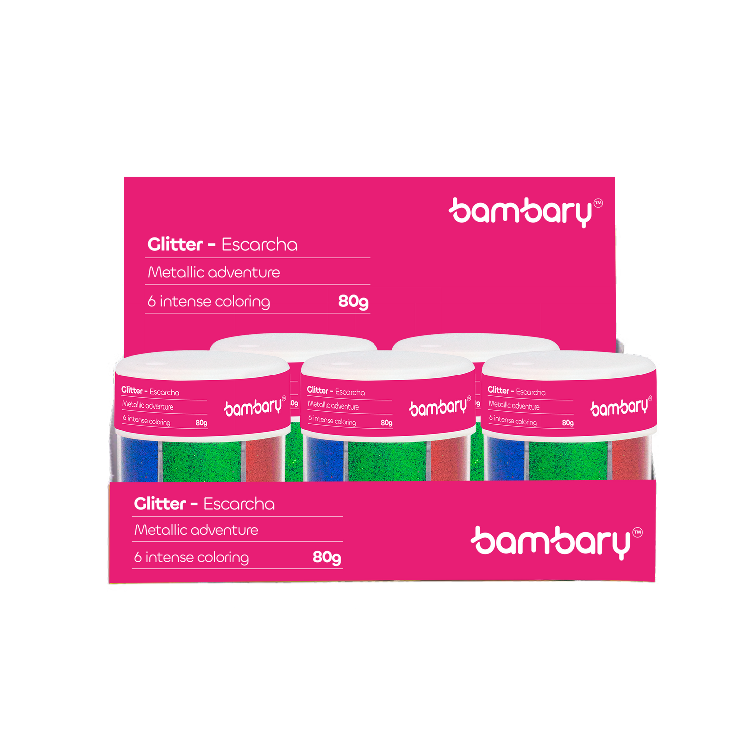 Glitter Bottle 6 colors 1/64" 80 gr