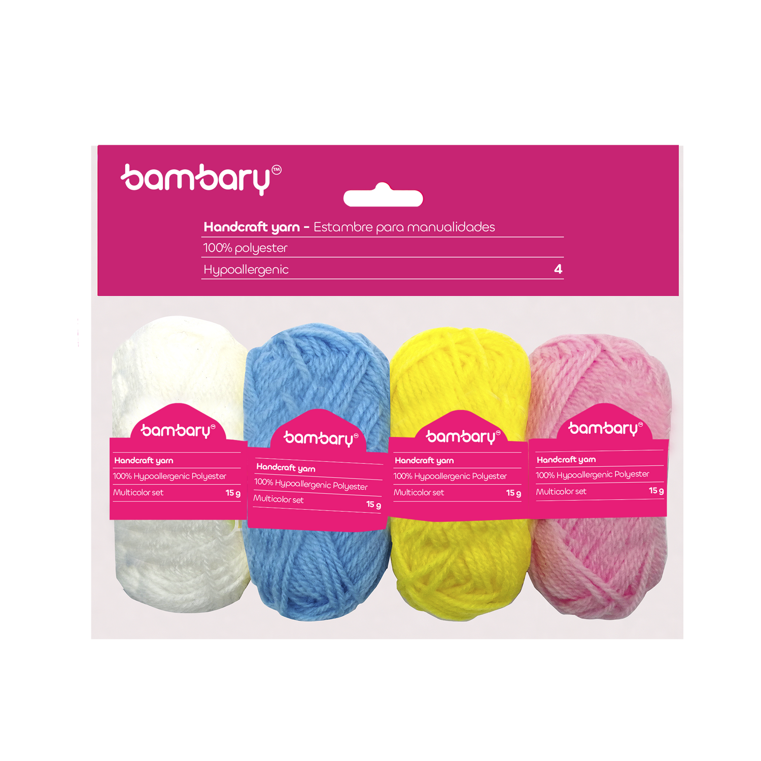 Acrylic Knitting Yarn Set 15 gr x 4 unt