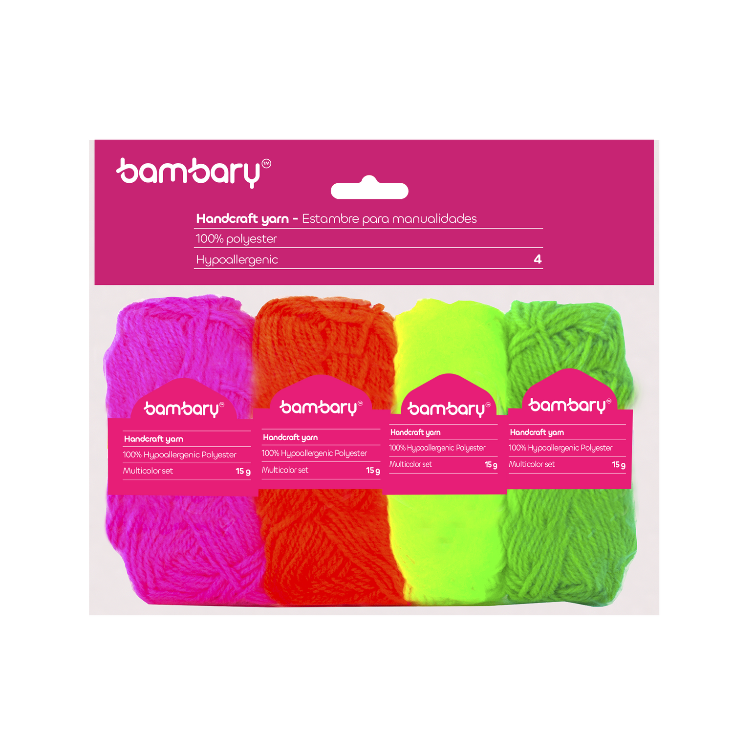 Acrylic Knitting Yarn Set 15 gr x 4 unt