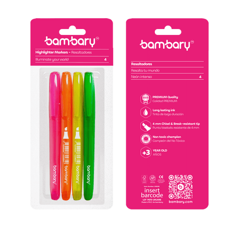 Highlighter markers set 1 - 4 pcs