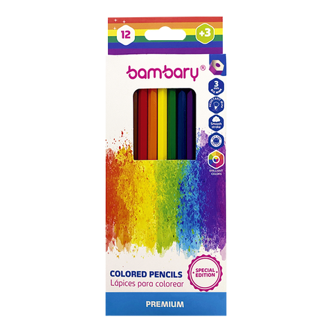 Hexagonal Color Pencils  7" X3.0 mm Box 12 unt Special Edition