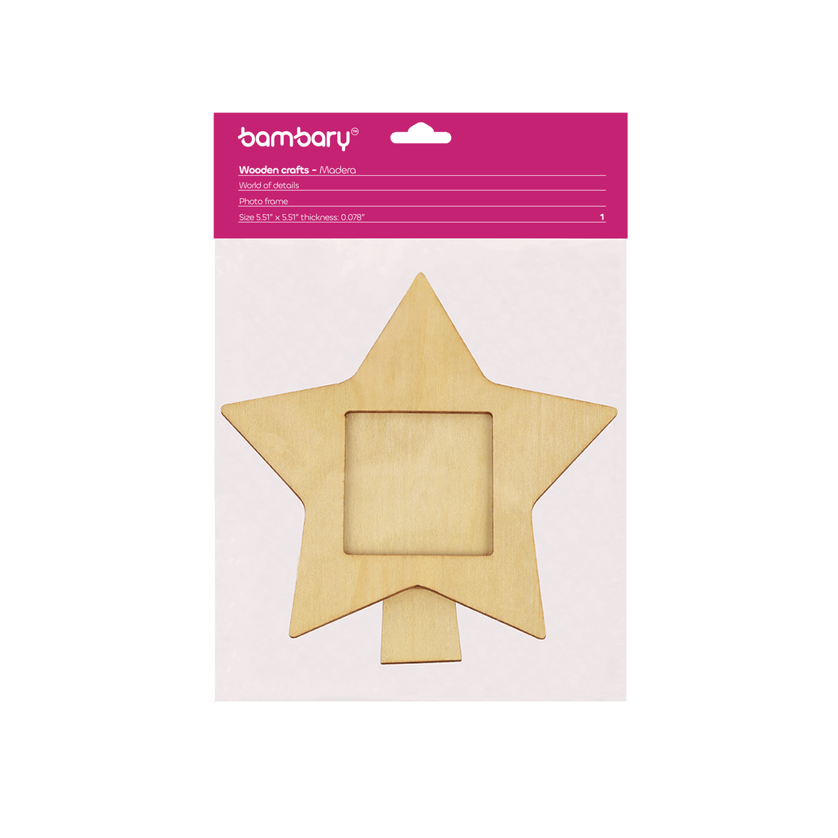 Plywood Photo Frame - Star