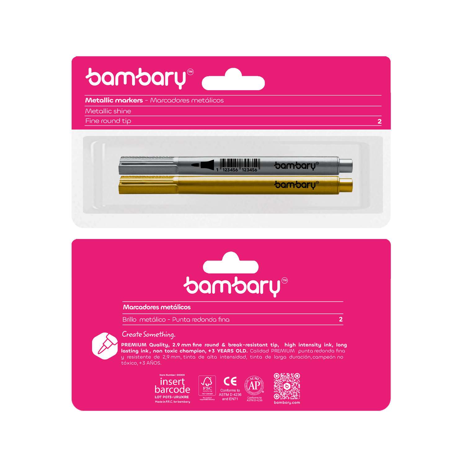 Metallic markers Set 2 pcs