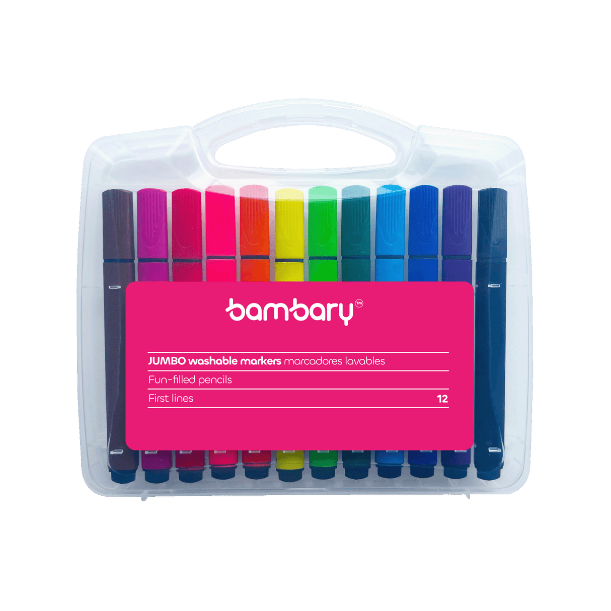 Triangular Jumbo Washable Marker 129X12.5X4 mm Plastic Case 12 unt