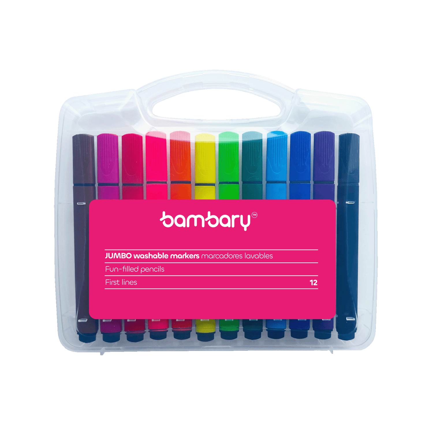 Triangular Jumbo Washable Marker 129X12.5X4 mm Plastic Case 12 unt