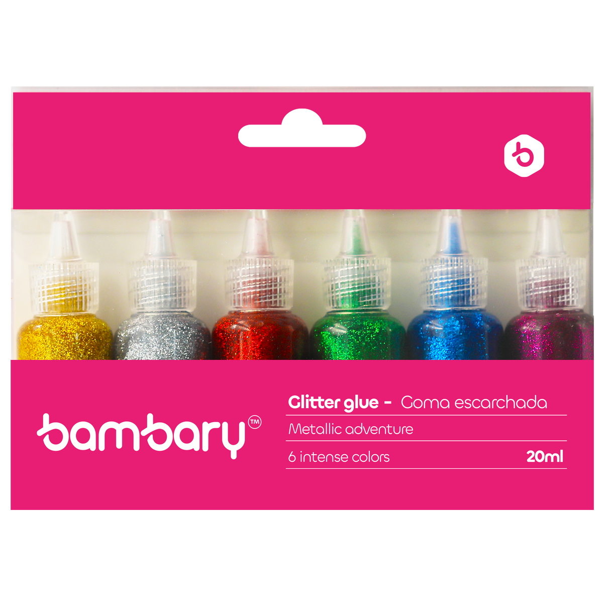 Metal color glitter glue set 20 ml x 6 unt