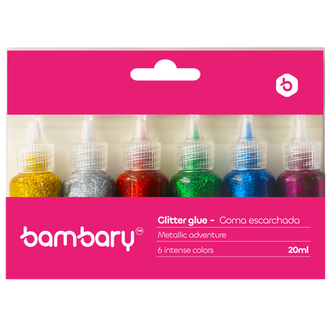 Metal color glitter glue set 20 ml x 6 unt