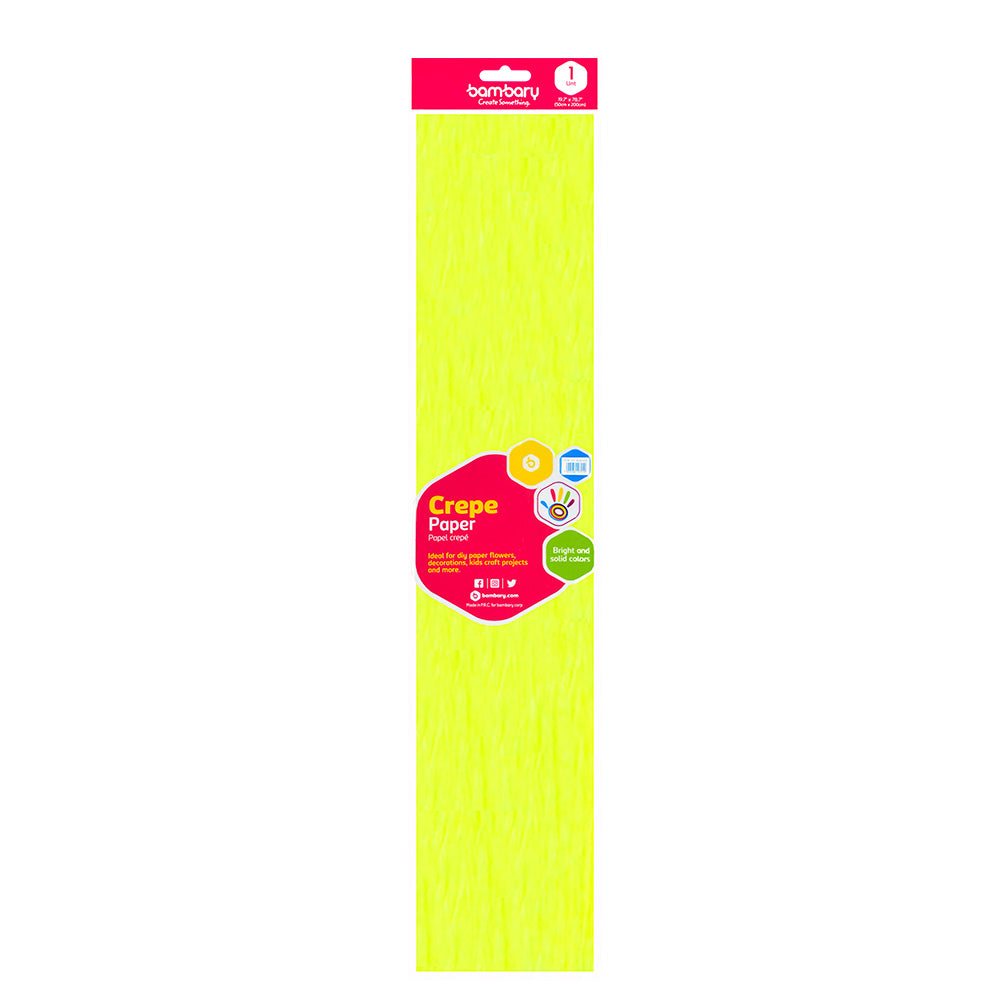 Fluorescent Crepe Paper  50 cm x 2 m Bag - Bambary