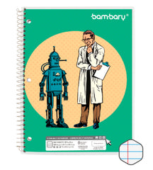 Student Spring Notebook 26 7x20 3 cm 56 GSM 180 SH 6 SJ College Ruled - Bambary