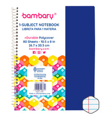 Student Spring Notebook 26 7x20 3 cm 56 GSM 70 SH 1 SJ College Ruled - Bambary