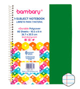 Student Spring Notebook 26 7x20 3 cm 56 GSM 70 SH 1 SJ College Ruled - Bambary