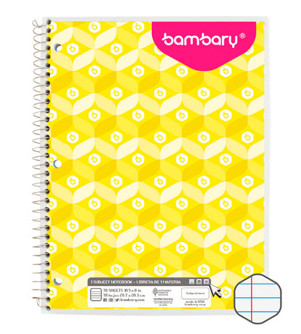 Student Spring Notebook 26 7x20 3 cm 56 GSM 80 SH 1 SJ College Ruled - Bambary